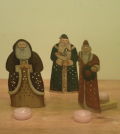 3 candelieri natale cm 21